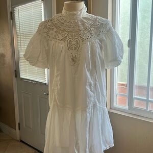 Anthropologie White cotton dress!